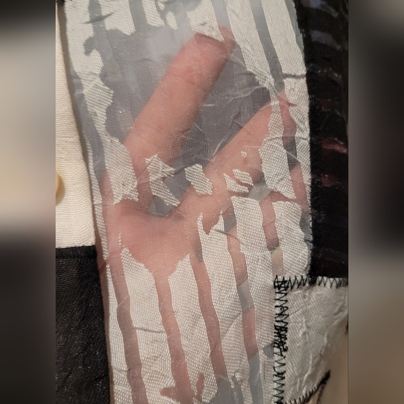 Blue Ice see through button down patchy blouse - Picture 2 of 11